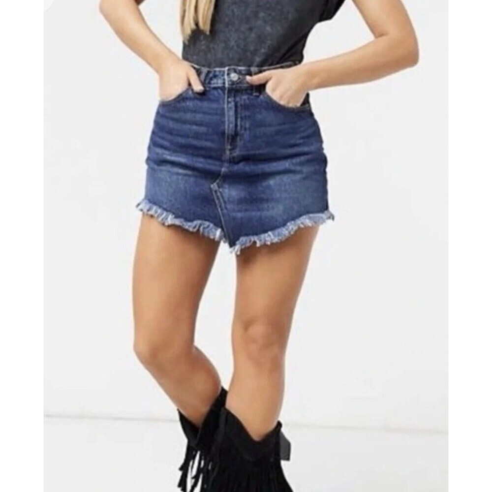 Free People High Waist Bailey Denim Mini skirt Size 26